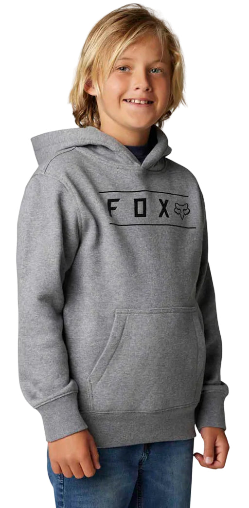 Fox YOUTH PINNACLE PO FLEECE Heather Graphite FRONT FACING MODEL