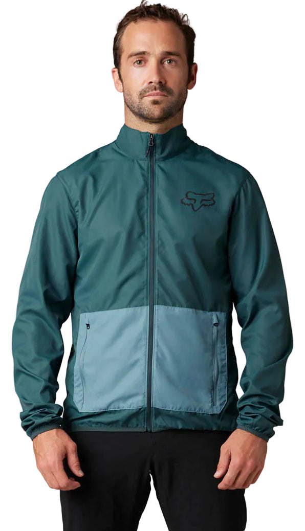 Fox RANGER WIND JACKET Emerald FRONT FACING MODEL
