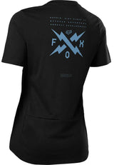 Fox WOMENS RANGER DR SS JERSEY CALIBRATED - Black BACK