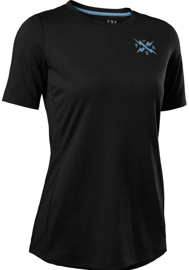 Fox WOMENS RANGER DR SS JERSEY CALIBRATED - Black FRONT