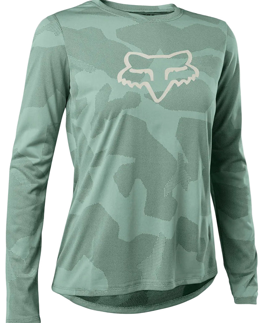 Fox Women RANGER TRU DRI Long Sleeve JERSEY Eucalyptus FRONT