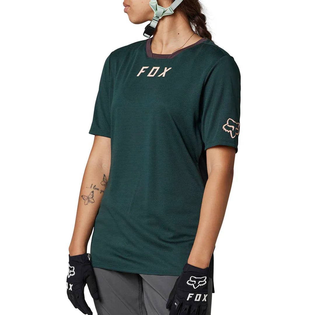 Fox WOMENS DEFEND SS JERSEY - Emerald