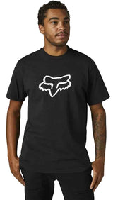 Fox LEGACY FOX HEAD Short Sleeve TEE BlackWhite FRONT FACING MODEL