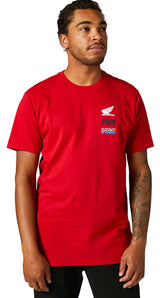 Fox HONDA WING Short Sleeve PREMIUM TEE FlameRed FRONT FACING MODEL
