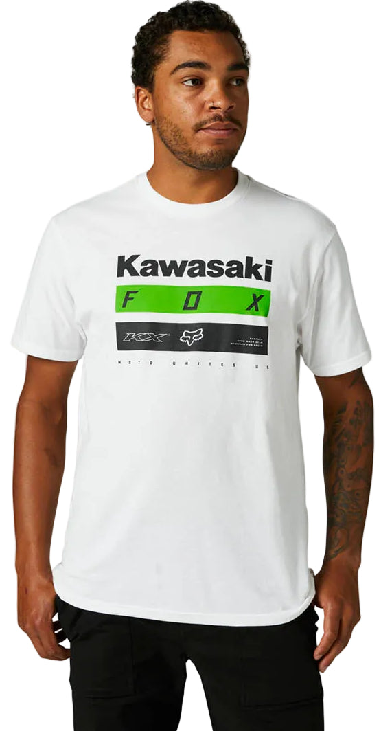 Fox KAWI STRIPES Short Sleeve TEE OpticWhite FRONT FACING MODEL
