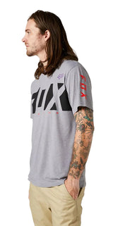 Fox RKANE Short Sleeve TECH TEE Heather Graphite SIDE FACING MODEL