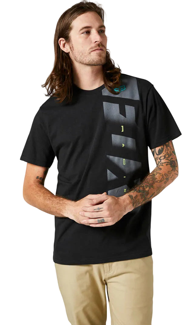 Fox RKANE SIDE Short Sleeve PREMIUM TEE Black Front Facing Model 