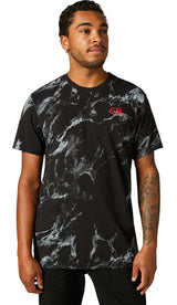 Fox KARRERA HEAD Short Sleeve PREMIUM TEE Black Front Facing Model 
