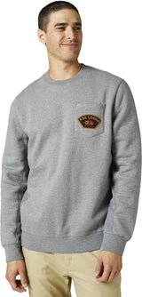 Fox AT BAY CREW FLEECE Heather Graphite Front Facing Model 