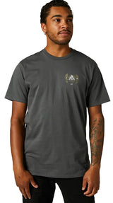 Fox FOX UNPLUGGED Short Sleeve PREMIUM TEE Dark Shadow FRONT FACING MODEL