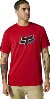 Fox VENZ Short Sleeve TECH TEE Flame Red SIDE FACING MODEL