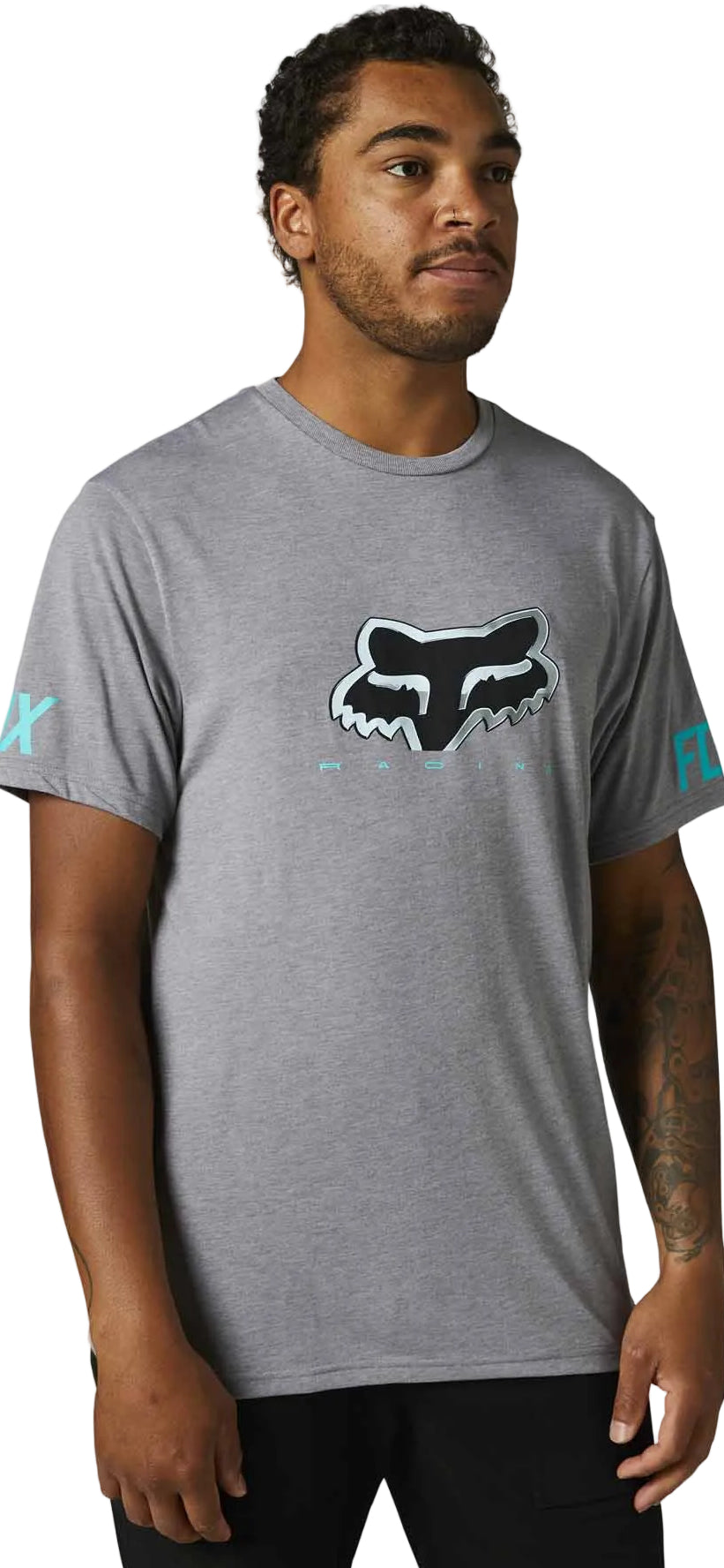 Fox VENZ Short Sleeve TECH TEE Heather Graphite FRONT FACING MODEL