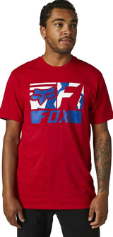 Fox RWT BOX Short Sleeve PREMIUM TEE Flame Red FRONT FACING MODEL