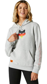Fox WOMENS SKARZ PULLOVER FLEECE -  Light  Heather Grey FRONT