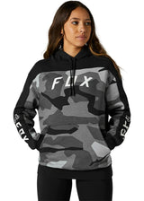 Fox WOMENS  BNKR PULLOVER FLEECE - Black Camo FRONT