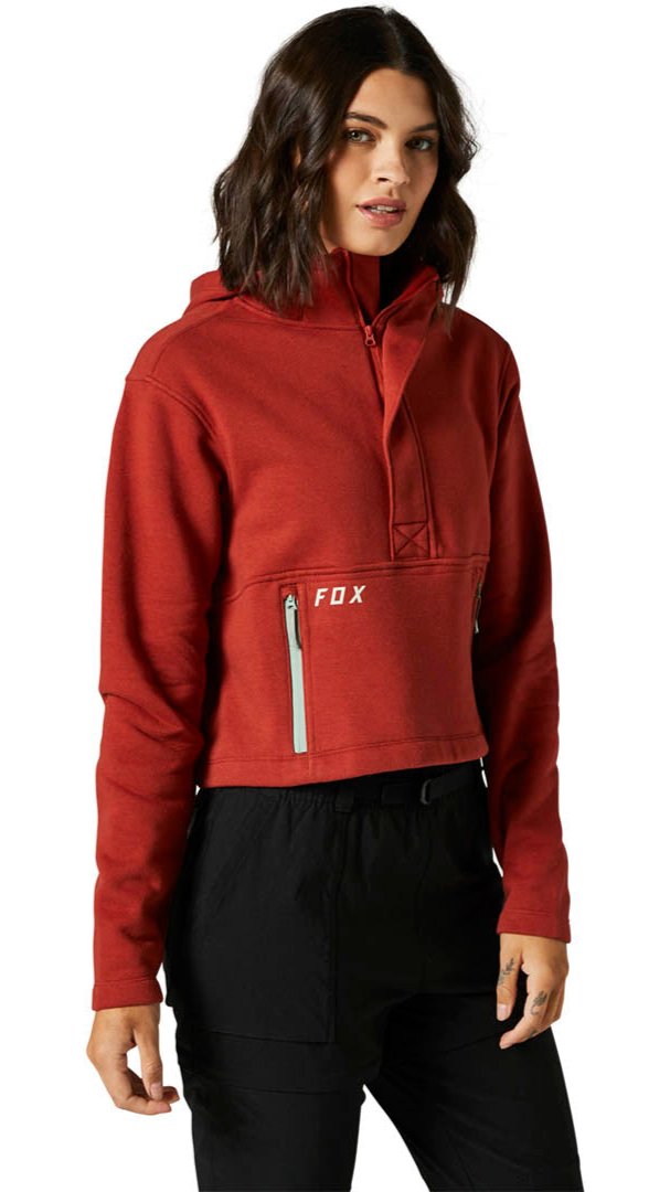 Fox WOMENS CALIBRATED DWR ZIP FLEECE - Red Clay SIDE FRONT 