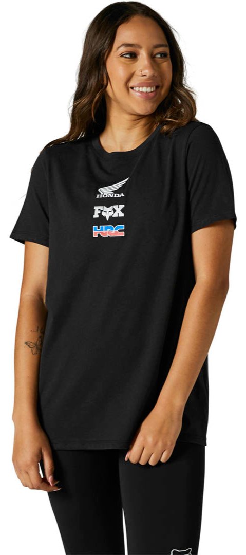 Fox WOMENS HONDA WING SS TEE - Black FRONT