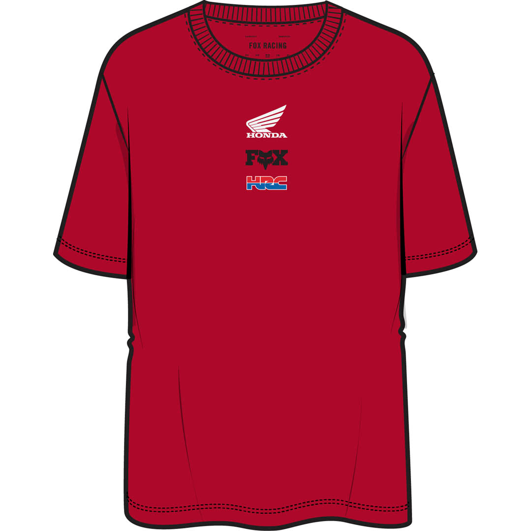 Fox WOMENS HONDA WING SS TEE - Flame Red FRONT
