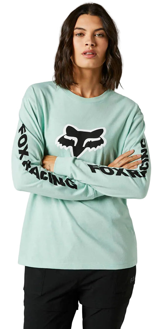 Fox Women KARRERA Long Sleeve TEE Jade FRONT FACING MODEL