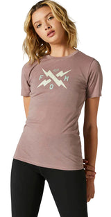 Fox Women CALIBRATED Short Sleeve TECH TEE Plum Perfect FRONT FACING MODEL