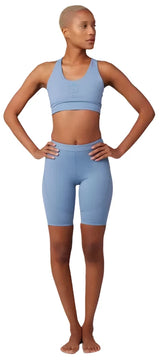 Fox WOMENS MOTIVE MIDI BRA - Dusty Blue FRONT