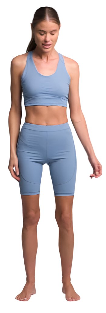 Fox WOMENS MOTIVE MIDI BRA - Dusty Blue FRONT