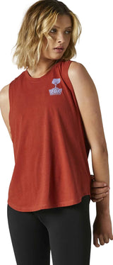 Fox Women DISQUIET TANK Red Clay FRONT FACING MODEL