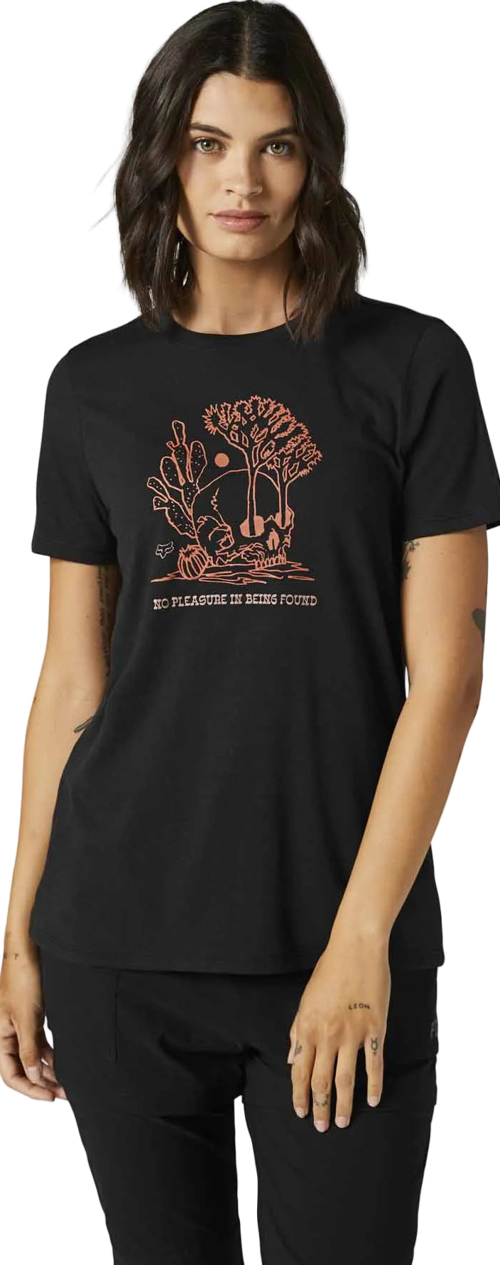 Fox Women VANISHED Short Sleeve TEE Black FRONT FACING MODEL