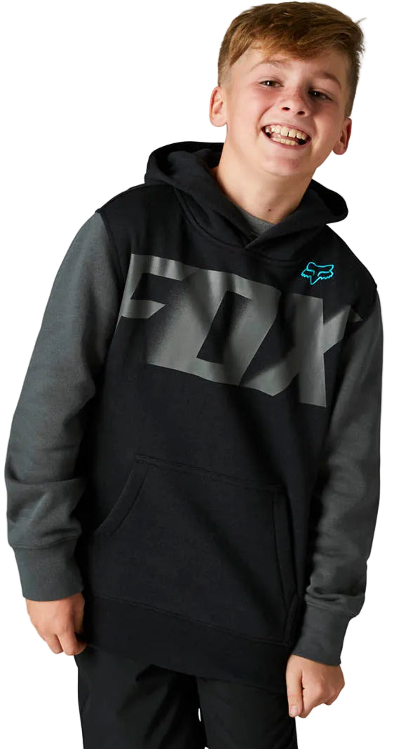 Fox YOUTH RKANE PO FLEECE Black FRONT FACING MODEL