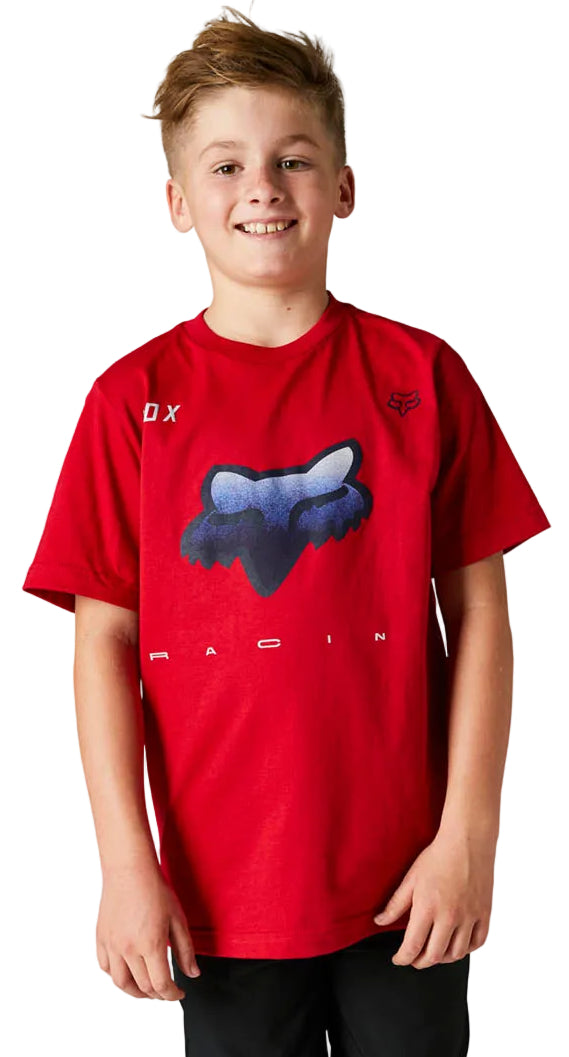 Fox YOUTH RKANE HEAD Flame Red FRONT FACING MODEL