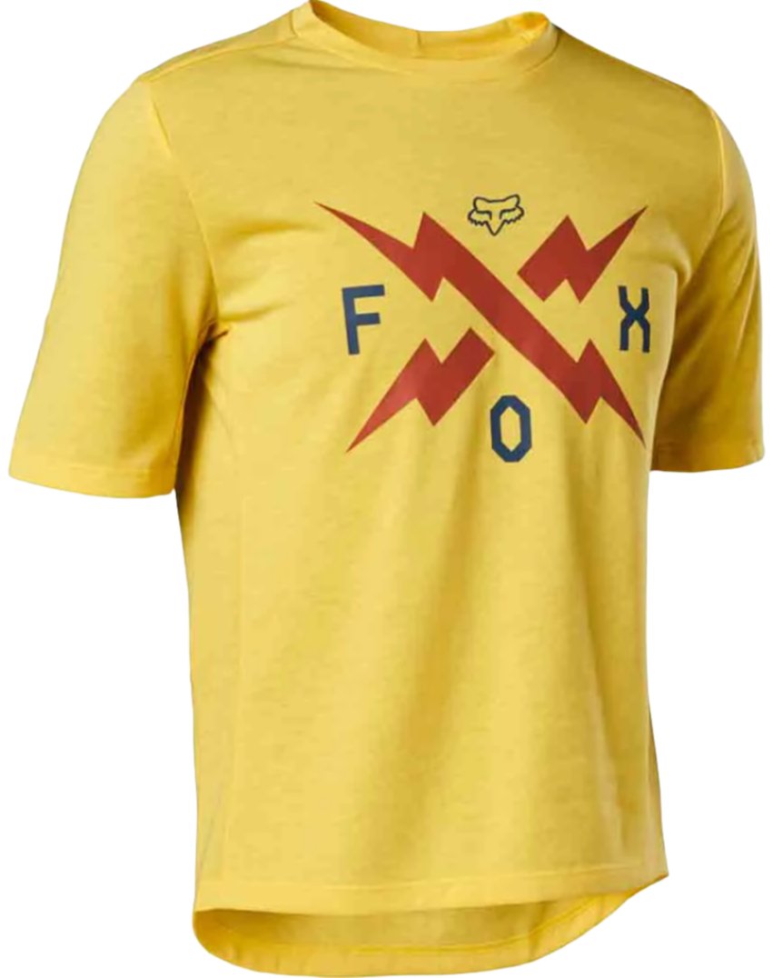 Fox YOUTH RANGER DR SS JERSEY - Pear Yellow Grey FRONT