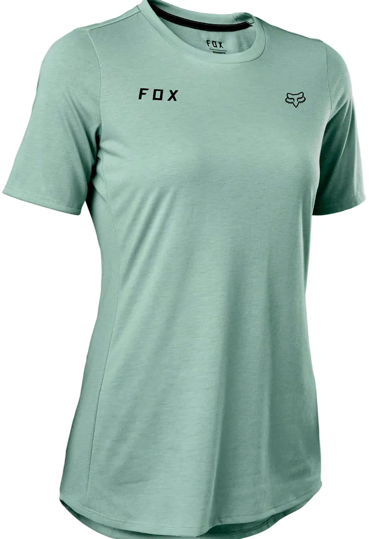 Fox Women RANGER DR Short Sleeve JERSEY DOUBLE FOX Eucalyptus FRONT