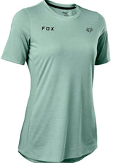 Fox Women RANGER DR Short Sleeve JERSEY DOUBLE FOX Eucalyptus FRONT