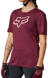 Fox WOMENS FLEXAIR SS JERSEY - Dark Maroon Side Front