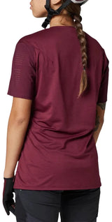 Fox WOMENS FLEXAIR SS JERSEY - Dark Maroon Back 