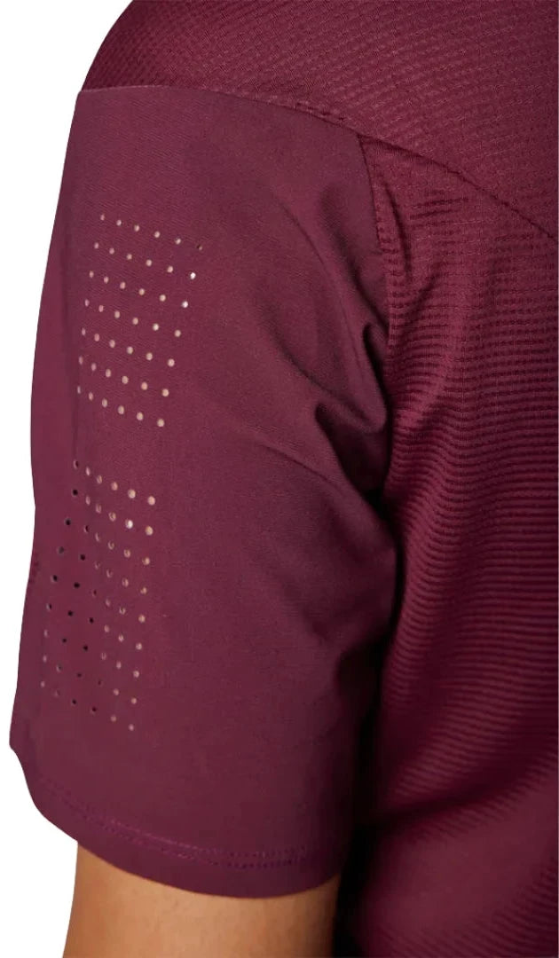 Fox WOMENS FLEXAIR SS JERSEY - Dark Maroon Sleeve