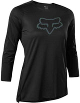 Fox WOMENS FLEXAIR 3/4  JERSEY - Black FRONT
