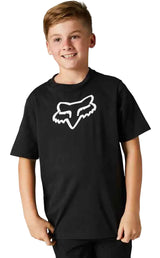 Fox YOUTH LEGACY Short Sleeve TEE Black FRONT FACING MODEL