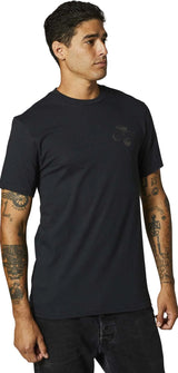 Fox DUALITY Short Sleeve TEE Black SIDE-FRONT FACING MODEL