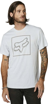 Fox OFF TILTER Short Sleeve TEE Light Heather Grey SIDE-FRONT FACING MODEL