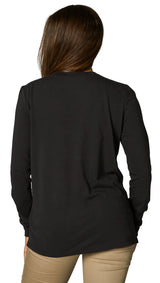 Fox Women OFF TILTER Long Sleeve TEE Black BACK FACING MODEL