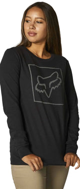 Fox Women OFF TILTER Long Sleeve TEE Black FRONT FACNG MODEL
