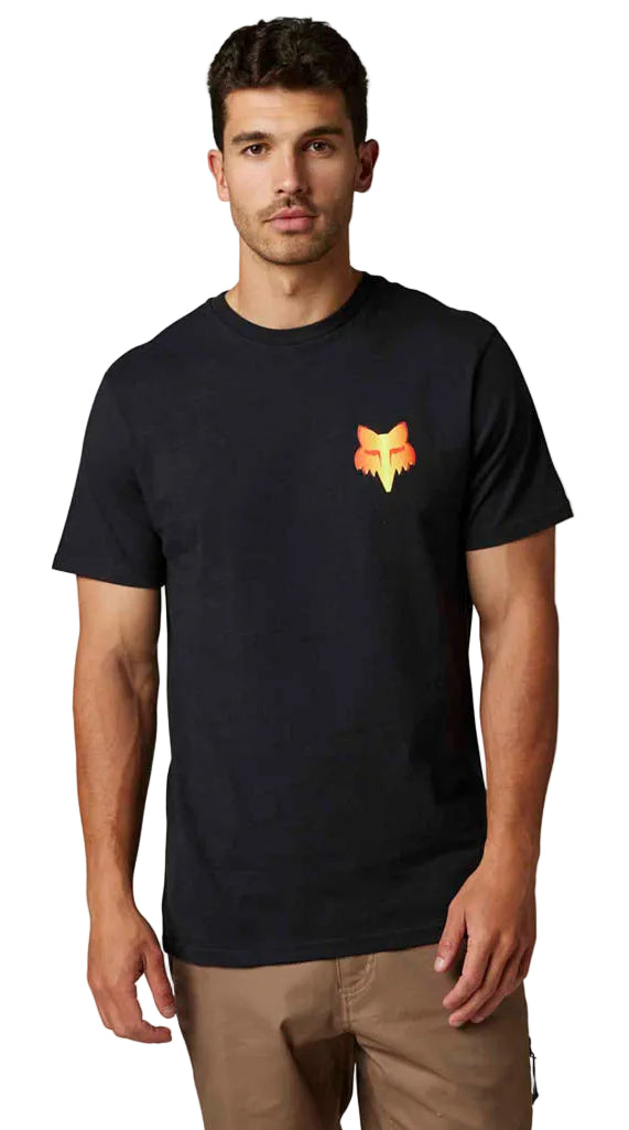 Fox DKAY Short Sleeve PREMIUM TEE Black FRONT FACING MODEL