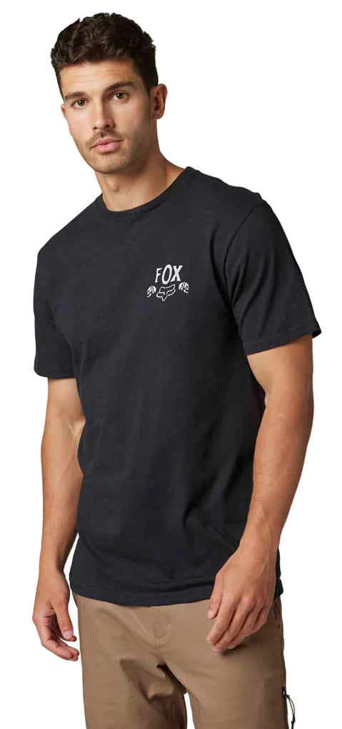 Fox NO CONTEST Short Sleeve PREMIUM TEE Black FRONT FACING MODEL