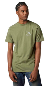 Fox NO CONTEST Short Sleeve PREMIUM TEE Army SIDE-FRONT FACING MODEL