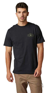 Fox FULL FLUX Short Sleeve PREMIUM TEE Black FRONT FACING MODEL