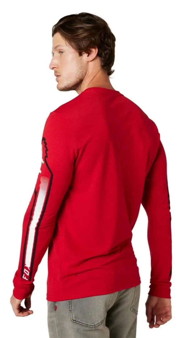 Fox VIZEN LS TECH TEE - Flame Red BACK