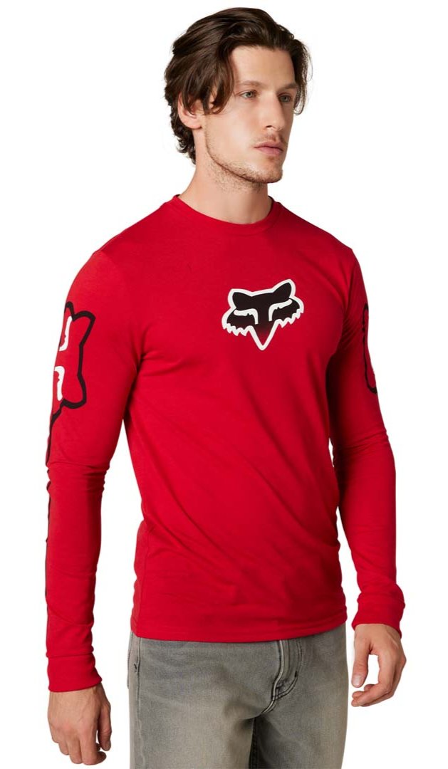 Fox VIZEN LS TECH TEE - Flame Red SIDE FRONT