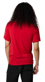 Fox VIZEN Short Sleeve TECH TEE Flame Red BACK FACING MODEL