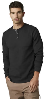 Fox GRUNT WORK THERMAL HENLEY LS T - Black SIDE FRONT